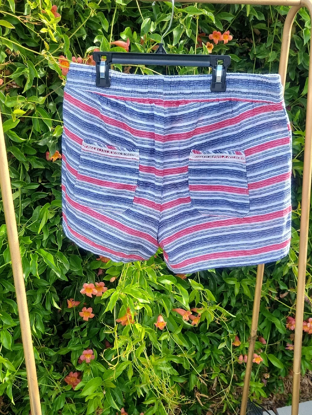 Maurices Striped Shorts - Red, Blue, White With Pockets L